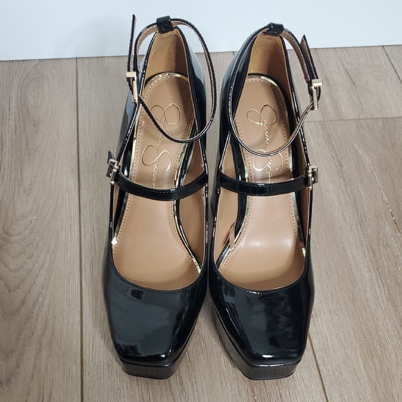 Jessica Simpson Mary Jane Black Platform Heels Size 9 - Picture 3 of 10